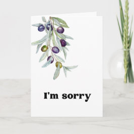 Olive Branch I m Sorry tipped Message Apology Karte