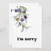 Olive Branch Ich bedauere Entschuldigung Mitteilungskarte (Vorne/Hinten)
