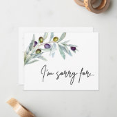 Olive Branch ich bin leider Handschreiben der Ents Mitteilungskarte (Vorderseite/Rückseite Beispiel)