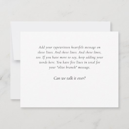 Olive Branch Ich entschuldige mich für die Entschu (Rückseite)