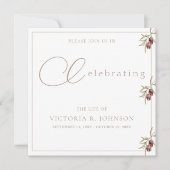 Olive Branch im Wasser Feier des Lebens Einladung (Vorderseite)