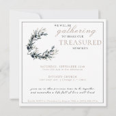 Olive Branch im Wasser Feier des Lebens Einladung (Rückseite)