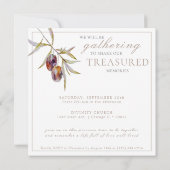 Olive Branch im Wasser Feier des Lebens Einladung (Rückseite)