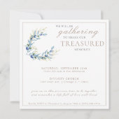 Olive Branch im Wasser Feier des Lebens Einladung (Rückseite)