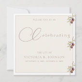 Olive Branch im Wasser Feier des Lebens Einladung (Vorderseite)