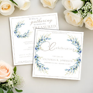 Olive Branch im Wasser Feier des Lebens Einladung