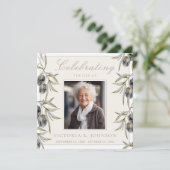 Olive Branch im Wasser Feier des Lebens Einladung (Stehend Vorderseite)