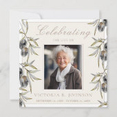 Olive Branch im Wasser Feier des Lebens Einladung (Vorderseite)