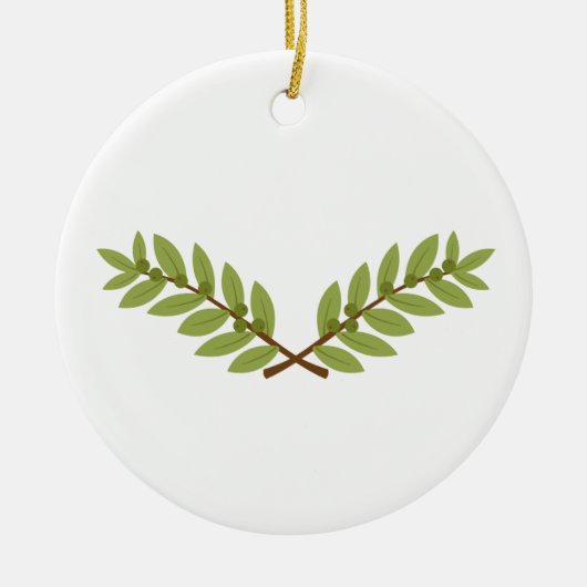 Olive Branch Keramik Ornament (Vorne)