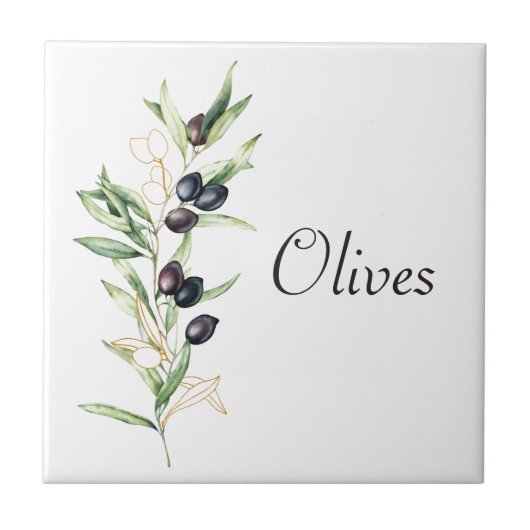 Olive Branch Keramik Tile Fliese (Vorderseite)