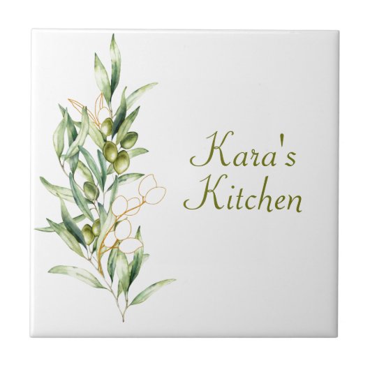 Olive Branch Keramik Tile Fliese (Vorderseite)