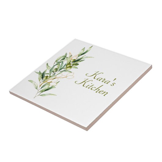 Olive Branch Keramik Tile Fliese (Seite)