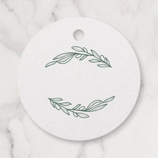 Olive Branch Kranz personalisierte Textfolie Foil  Geschenkanhänger (Rückseite)