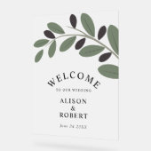 Olive Branch mattiert Hochzeitszeichen Acrylschild (Winkel)