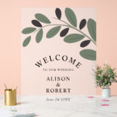 Olive Branch mattiert Hochzeitszeichen Acrylschild (Hochzeit)