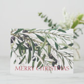 OLIVE BRANCH MERRY CHRISTMAS GREETCARD KARTE (Stehend Vorderseite)