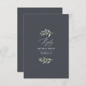 Olive Branch Minimal Wasserfarbe Hochzeitsantwort (Vorne/Hinten)