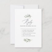 Olive Branch minimale Aquarellfarben Brautantwort (Rückseite)