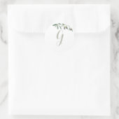 Olive Branch Mit Monogramm Greenery Brautparty Runder Aufkleber (Tasche)