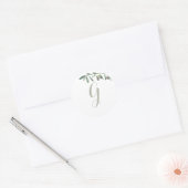Olive Branch Mit Monogramm Greenery Brautparty Runder Aufkleber (Umschlag)