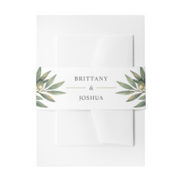 Olive Branch Moderne mediterrane Hochzeit Einladungsbanderole