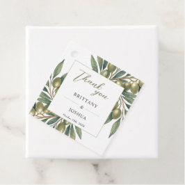 Olive Branch Moderne mediterrane Hochzeit Geschenkanhänger
