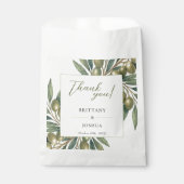 Olive Branch Moderne mediterrane Hochzeit Geschenktütchen (Vorderseite)
