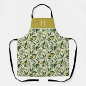 Olive Branch Monogram Initial All-Over Print Apron Schürze (Vorderseite)