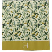 Olive Branch Monogram Initial Duschvorhang (Vorderseite)