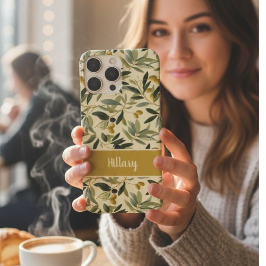 Olive Branch Monogram Name Case-Mate iPhone Hülle