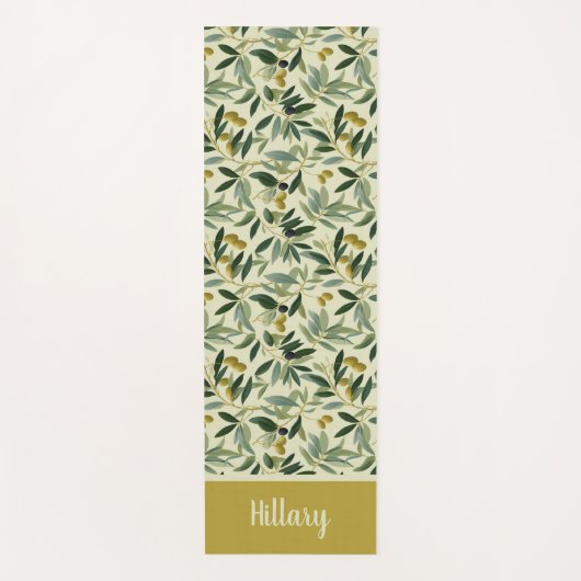 Olive Branch Monogram Name Yogamatte (Vorderseite)