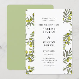 Olive Branch Muster Hochzeit Einladung