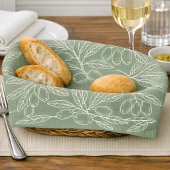 Olive Branch Pattern Sage Green Geschirrtuch