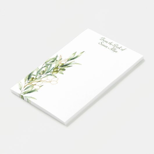 Olive Branch Post-It® Notes, 4" x 6" Post-it Klebezettel (angewinkelt)