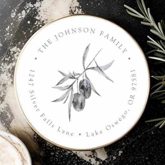 Olive Branch Rücksendeadresse Runder Aufkleber