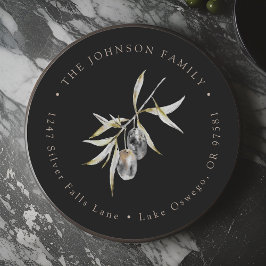 Olive Branch Rücksendeadresse Runder Aufkleber