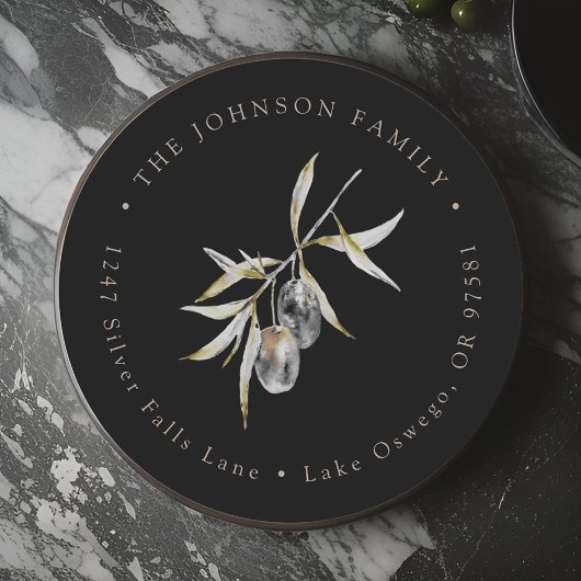 Olive Branch Rücksendeadresse Runder Aufkleber