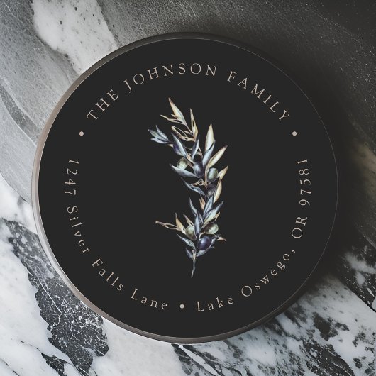 Olive Branch Rücksendeadresse Runder Aufkleber