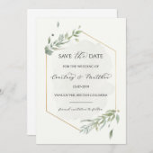 Olive Branch Save the Date Card (Vorne/Hinten)