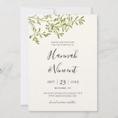 Olive Branch Save the Date Card | Elfenbein (Vorderseite)