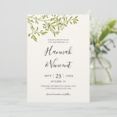 Olive Branch Save the Date Card | Elfenbein (Stehend Vorderseite)