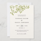 Olive Branch Save the Date Karte | Elfenbein (Vorderseite)
