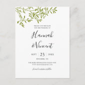 Olive Branch Save the Date Postkarte (Vorderseite)