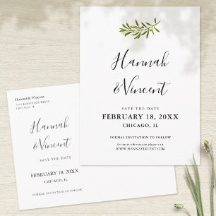 Olive Branch Save the Date Postkarte