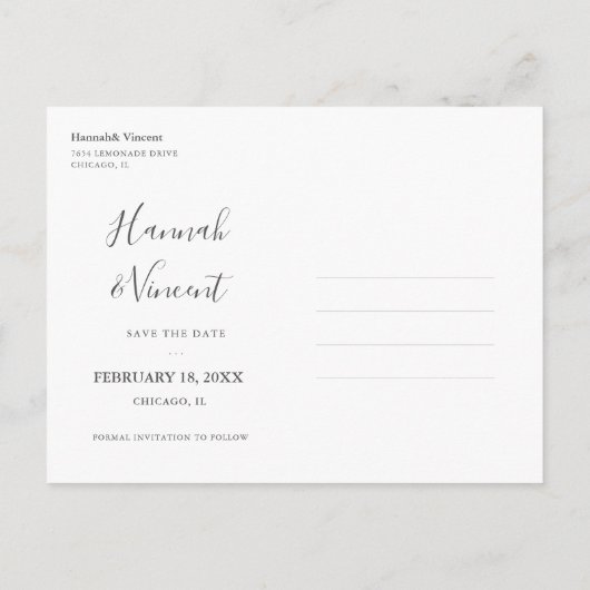 Olive Branch Save the Date Postkarte (Rückseite)