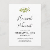 Olive Branch Save the Date Postkarte (Vorderseite)