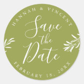 Olive Branch Save the Date Sticker (Vorderseite)
