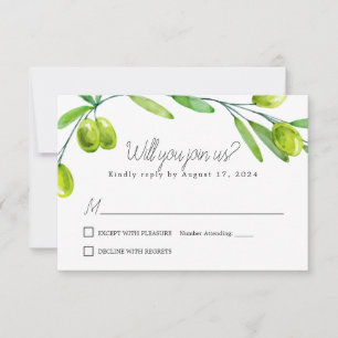 Olive Branch Script Classic Antwortkarte RSVP Karte