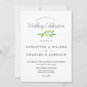 Olive Branch Script Classic Wedding Einladung (Vorderseite)