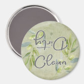 Olive Branch Script Clean Dirty Dishwasher Magnet (Vorderseite/Rückseite)